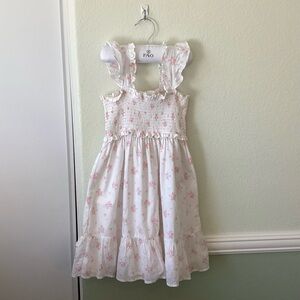 Janie and Jack White and Pink Floral Dress (Girls Size 10)